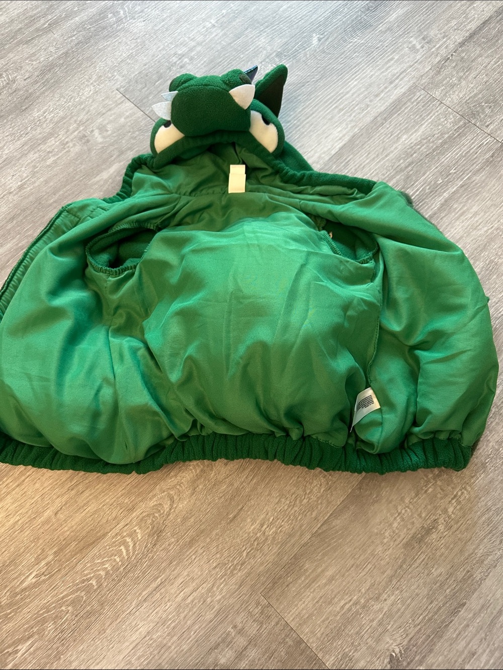 Old Navy Green Dragon Toddler Costume with Dark Green Belly and Wing Accents - Picture 5 of 7